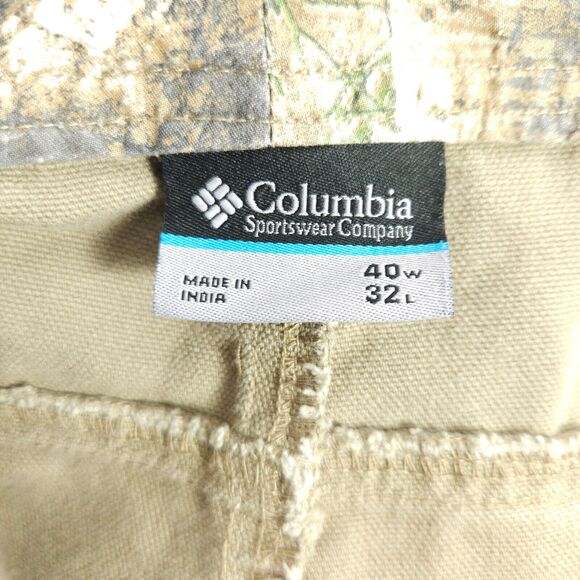 Columbia PHG Mens 40x32 Beige DOUBLE KNEE Carpenter Work Duck Hunting Jeans - Picture 4 of 8